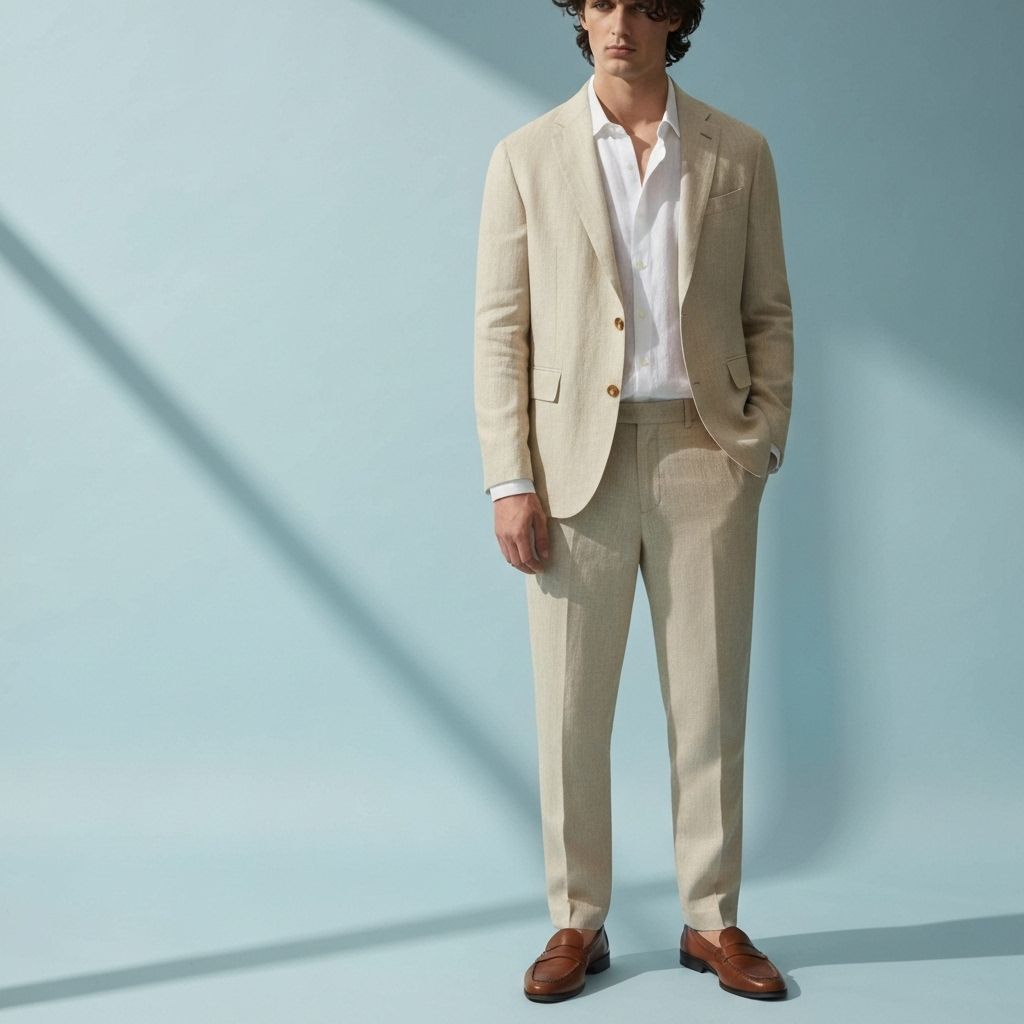 Traje de Lino Beige